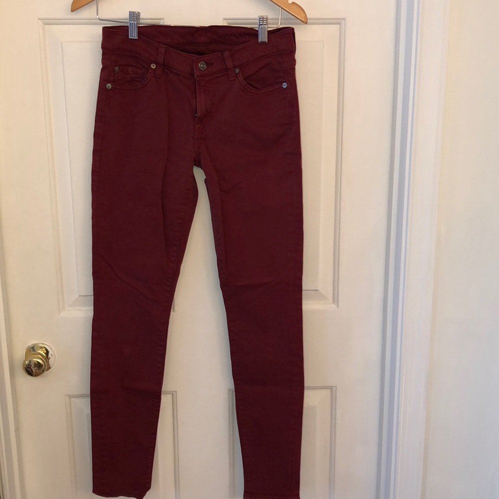 Size 28 Maroon 7 For All Mankind Jeans
